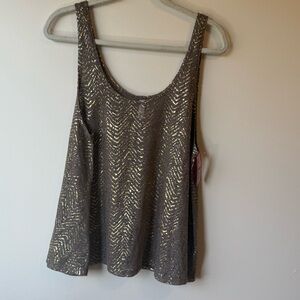 Xhilaration Metallic Gold and Black Tank Top